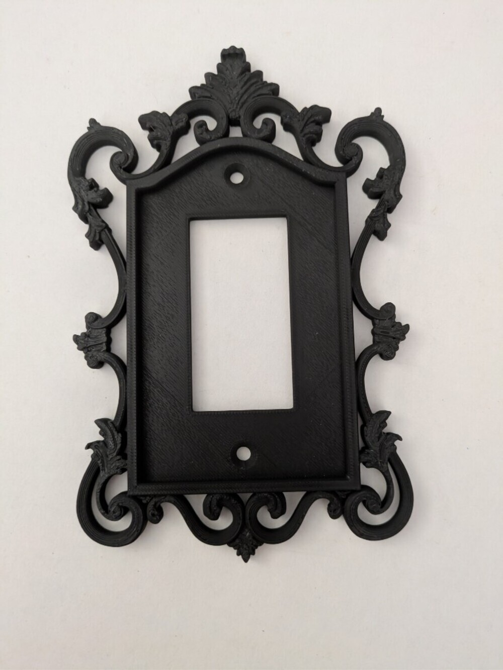 Ornate Decorative Single Rocker Switch Plate - Black